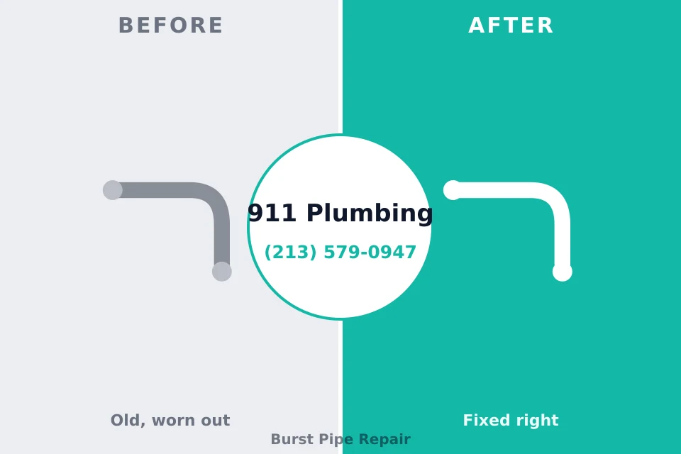 Before and after: plumbing repair Merrillville, IN